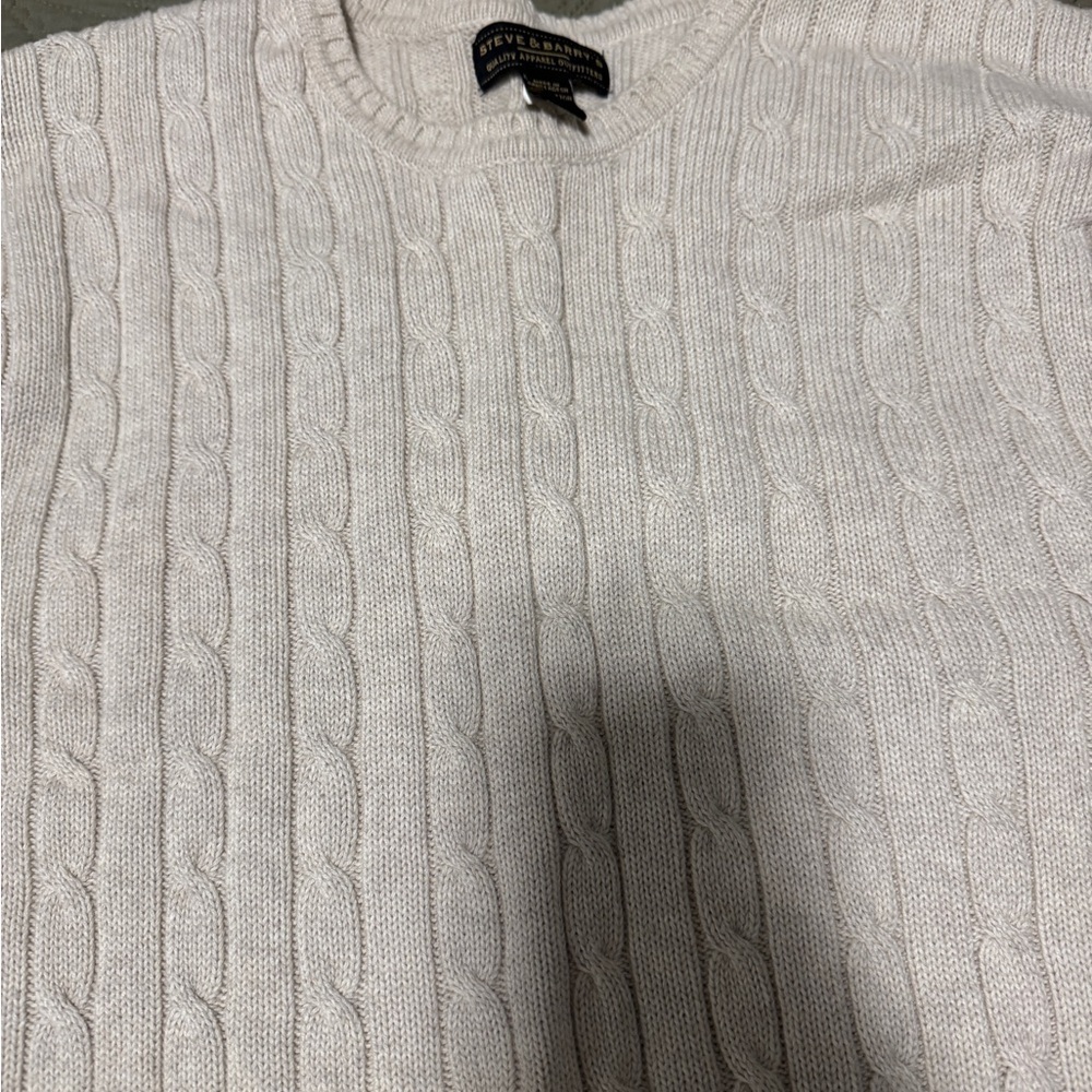 Steve & Barry's Cream Cable Knit Sweater Size XXL - Picture 3 of 5